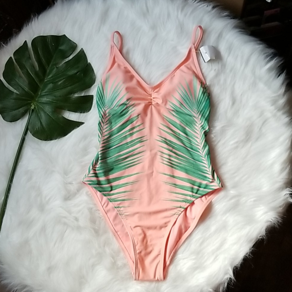 xhileration palm one piece Pink Green XS S M